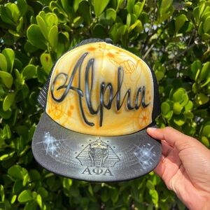 Alpha Phi Alpha Inspired Airbrush Trucker Hat